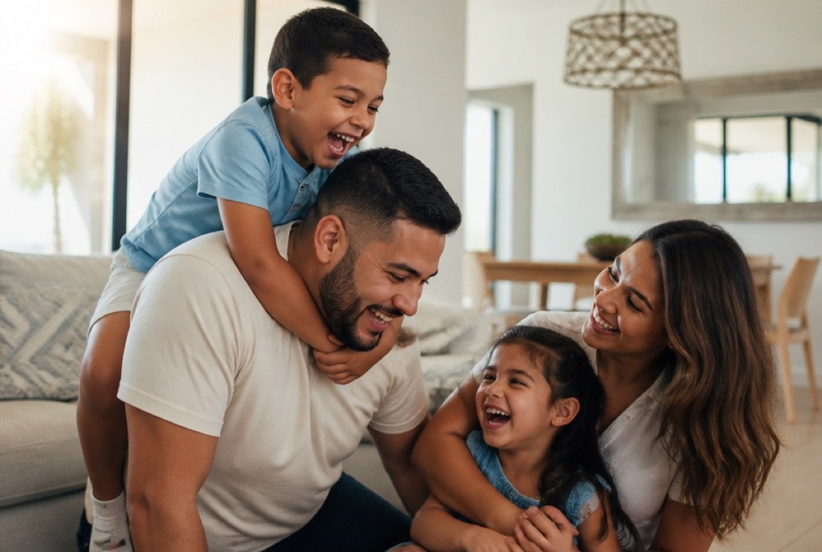 Young Florida family discussing how much life insurance they need